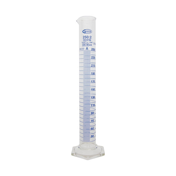 PROBETA DE VIDRIO CLASE A, 250ML, MCHA-250-001