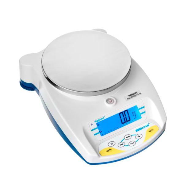 BALANZA DE PRECISIÓN PORTÁTIL 6.0KG/0.1G, CALIBRACIÓN INTERNA Y BATERÍA RECARGABLE, ADAM, MODELO HCB 6001